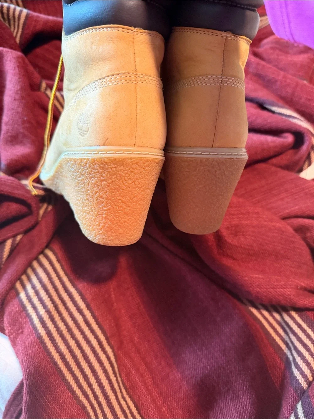 Timberland Tan Lace-Up wedge lace up boots